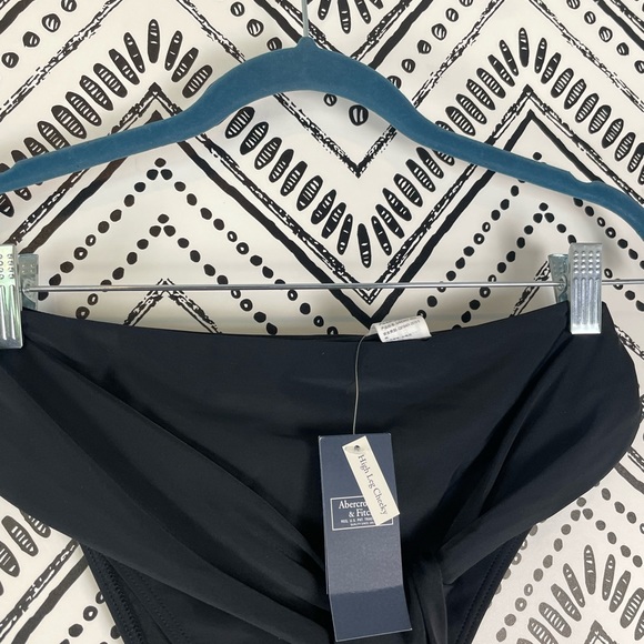 Nwt Women Abercrombie & Fitch Solid Black High Leg Cheeky Swim Bottom Sz S - Picture 6 of 8